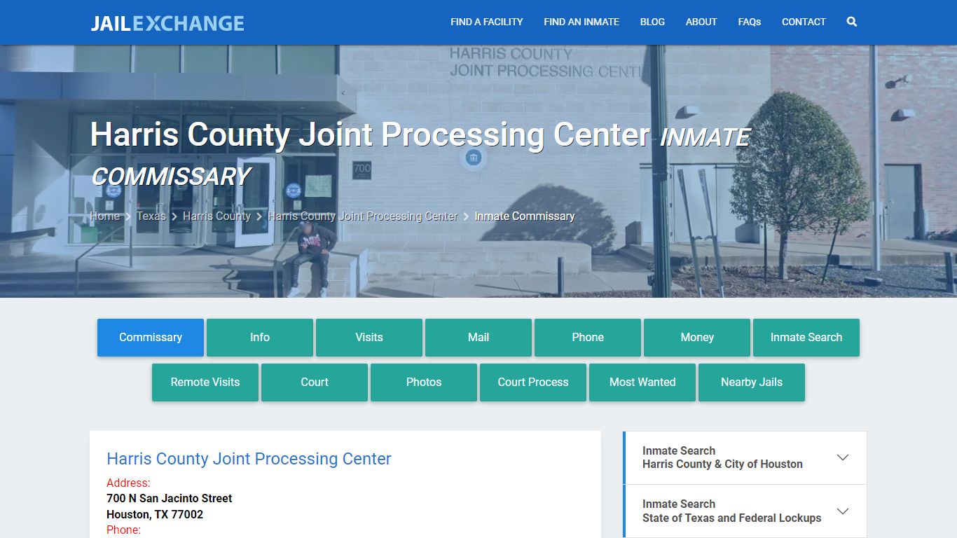 Harris County Joint Processing Center Inmate Commissary - Jail Exchange